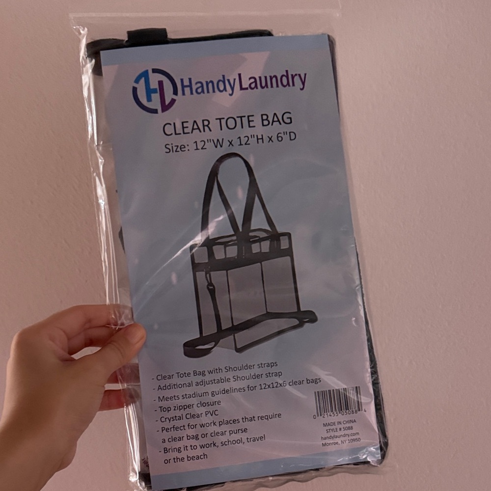 Clear Tote Bag with Black Trim